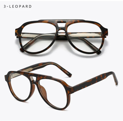 Unisex Retro Glasses Frame Large Eyeglasses Anti Blue Light Square Opical Glasses Aviation Suitable Decoration Eyewear
