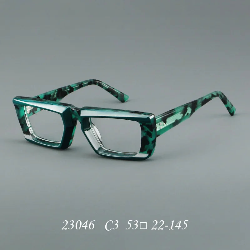 VICKY Personalized Fashion Retro Geometric Square Design Men Women Anti-blue Light Glasses Customizable Prescription 23046