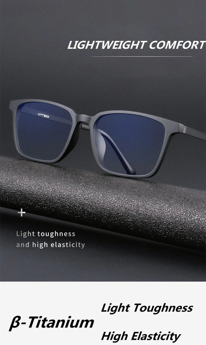 Ultralight Pure Titanium Photochromic Reading Glasses for Men Anti Blue Light Presbyopia Eyeglasses Resin Lens+0.5 0.75 1.75 2.5