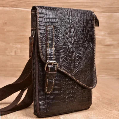 Men Crocodile Classic Briefcase retro Man Genuine Leather Shoulder messenger men luxury designer mens bag