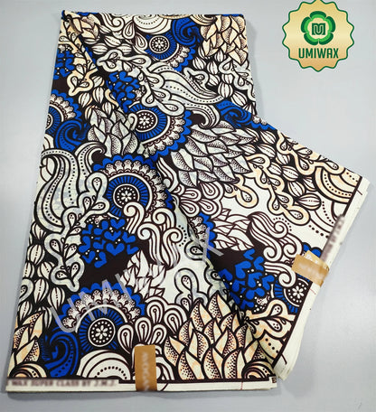 2025 Newest Ankara Real Wax Fabric Guaranteed Veritable African Wax Print Pagne Fabric 100% Cotton 6 Yards Ghana Style Dresses