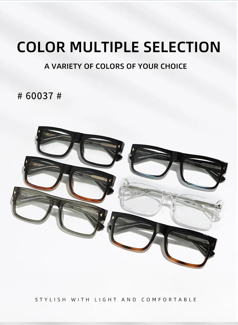 Fashion Men Prescription Myopia Glasses Luxury Brand Black Square Blue Light Blocking Eyewear Male Glasses For Vision 0 To -6.0