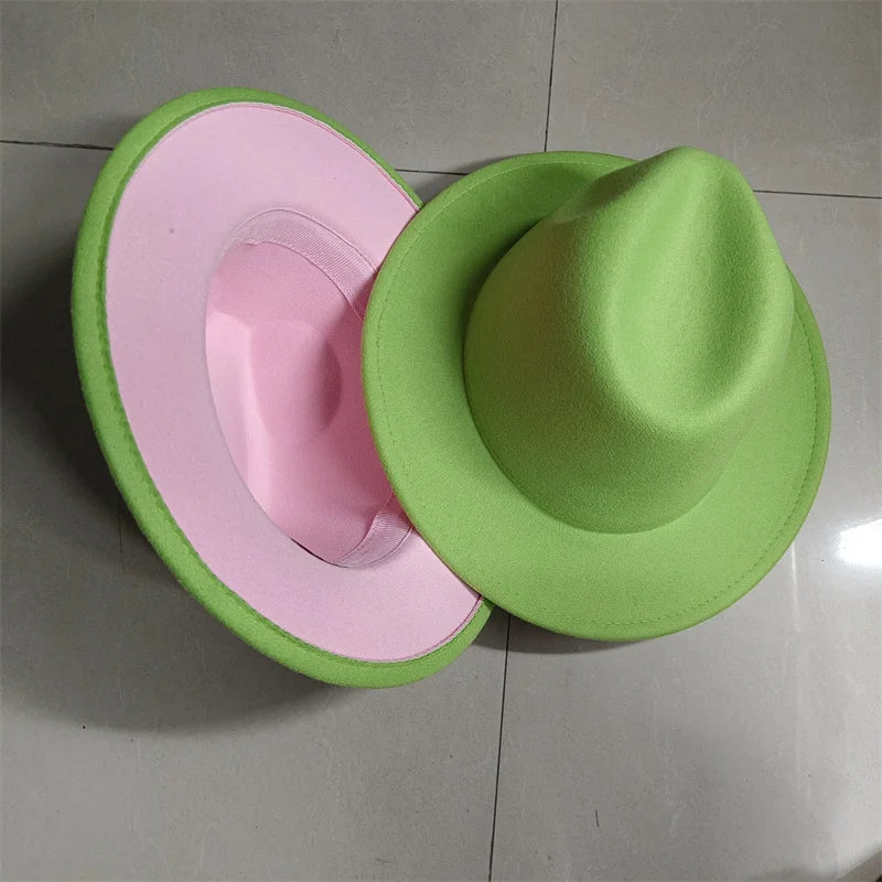 Sombreros Fedora Hat Dual Color Classic Jazz Hat Soft Fedora Hat Classic Men's and Women's Blue Jazz sombreros