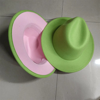 Sombreros Fedora Hat Dual Color Classic Jazz Hat Soft Fedora Hat Classic Men's and Women's Blue Jazz sombreros