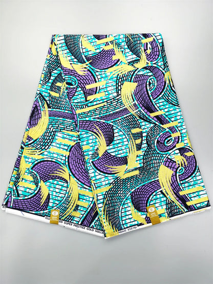 Newest Grand African Wax Glitter Glam Fabric 100% Cotton Ankara Batik Material Pagne Wax Gold Print Sewing Party Dress