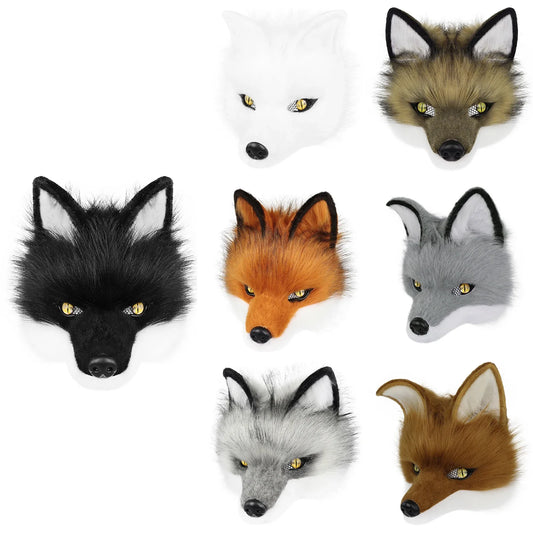 Wolf Mask Half Face Animal Dog Fox Werewolf Masks for Halloween Party Cosplay Costume Props