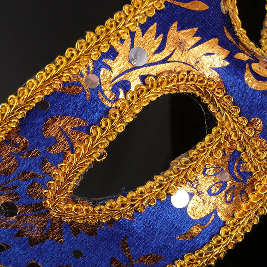 Men's Masquerade Mask Dark Blue Half Halloween Christmas Ball Prom Carnival Party Mask Venetian Costume Accessories