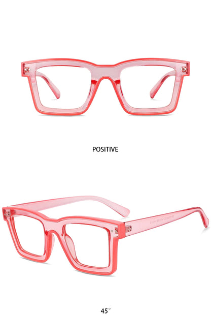 55599 New Fashion Men Brand Designer Glasses for Ladies Anti Blue Retro Square Punk Frame Clear Computer Purple Eyeglasses
