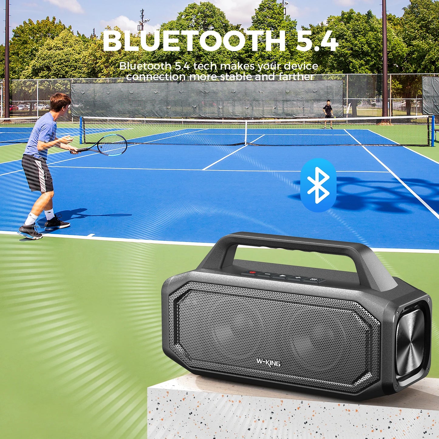 W-KING 80W Speakers Bluetooth Wireless, Portable Outdoor Speakers Loud with Bass Boost, Stereo Pairing, Reverse Charging, IPX6 W