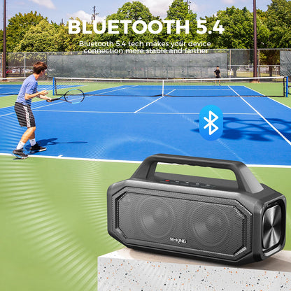 W-KING 80W Speakers Bluetooth Wireless, Portable Outdoor Speakers Loud with Bass Boost, Stereo Pairing, Reverse Charging, IPX6 W