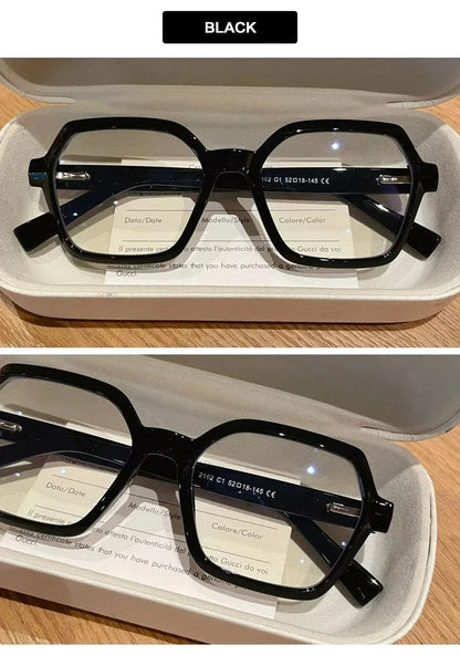 EYORA Fashion Polygon Prescription Reading Glasses Women Myopia Eyewear Hyperopia Anti Blue Light Progressive Optical Eyeglasses