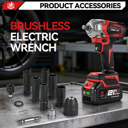 ONEVAN 1200N.M Brushless Cordless Electric Impact Wrench Portable Screwdriver Drill Repair Power Tool For Makita 18V Battery Pin