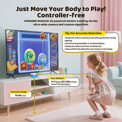 KINHANK MotionX Video Game Console for Kids & Families Ongoing Updates Kids Toy Active Play System Indoor Physical Activity