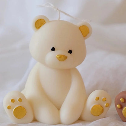3D Sitting Brown Bear Scented Candle Handmade Cute Soy Wax Animal Aroma Candle Home Decor Unique Birthday Gift Party Ornaments