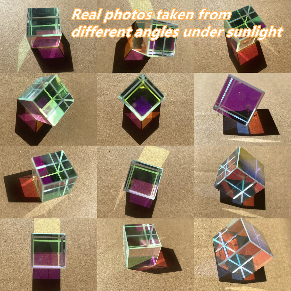 1pcs Science Magic Prism Cube 20mm Hexahedral Crystal Magic Cmy Cube 3D Color Cube Prism For Photography