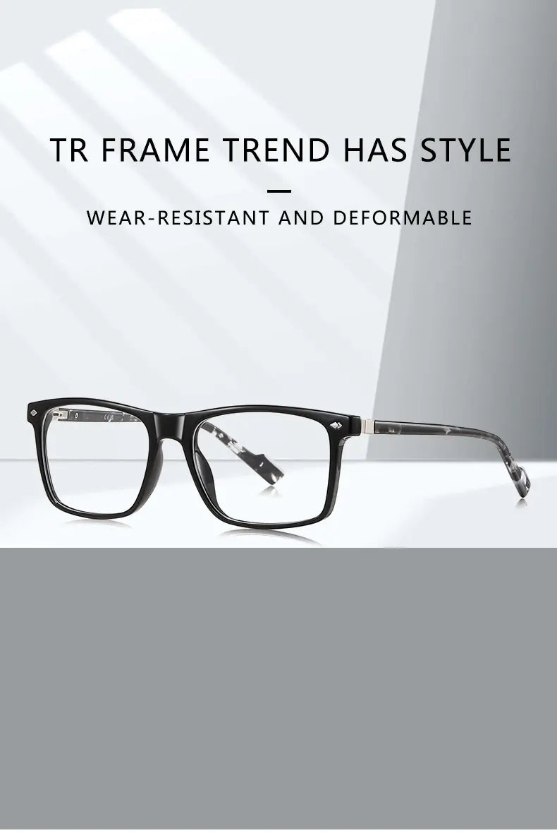 Blue Light Blocking Glasses for Men Women TR90 Square Frame Anti Eyestrain Computer Gaming Glasses Lightweight Unisex