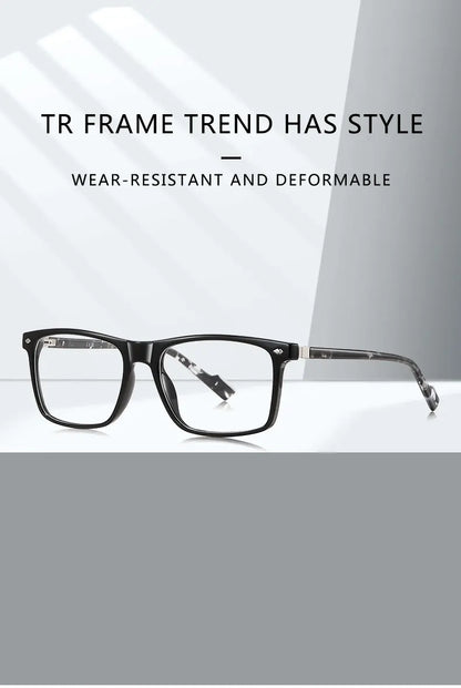 Blue Light Blocking Glasses for Men Women TR90 Square Frame Anti Eyestrain Computer Gaming Glasses Lightweight Unisex
