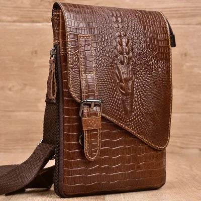 Men Crocodile Classic Briefcase retro Man Genuine Leather Shoulder messenger men luxury designer mens bag