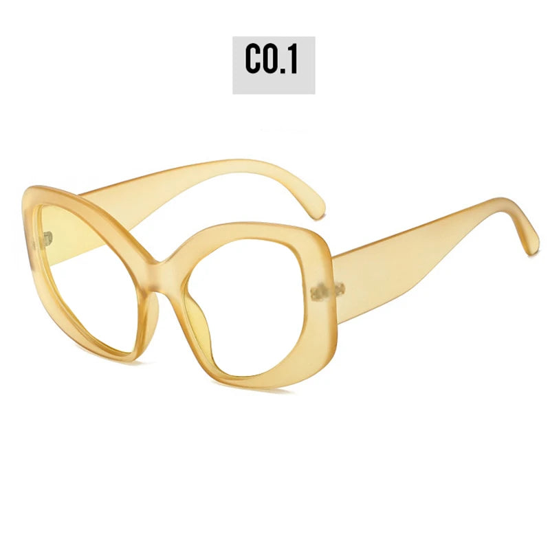 Oversized Reading Glasses Women Luxury Brand Designer Cat Eye Chunky Glasses Anti Blue Light Customised Prescription Glasses