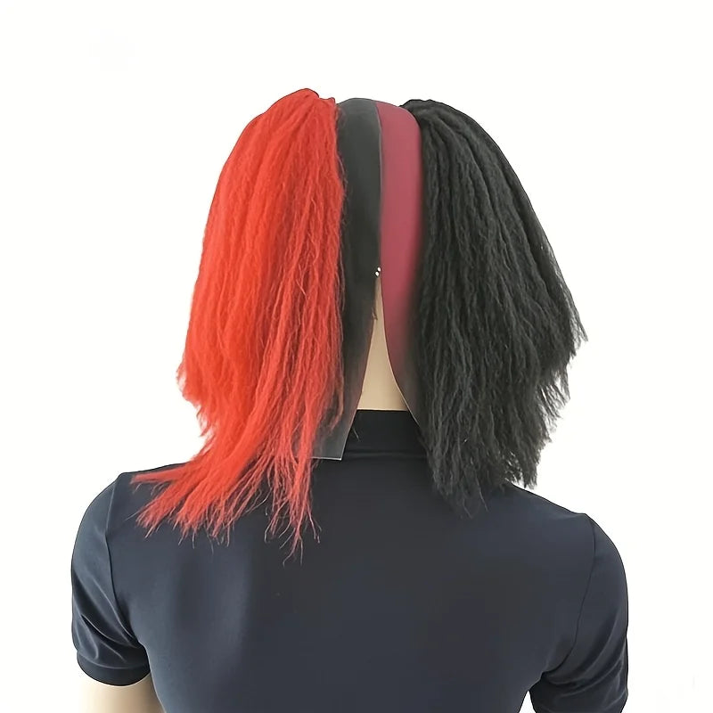 Clown Skull Mask - Red and Black Horrifying Killer Full-head Adult Evil Clown Mask, Halloween Anime Cosplay Prop