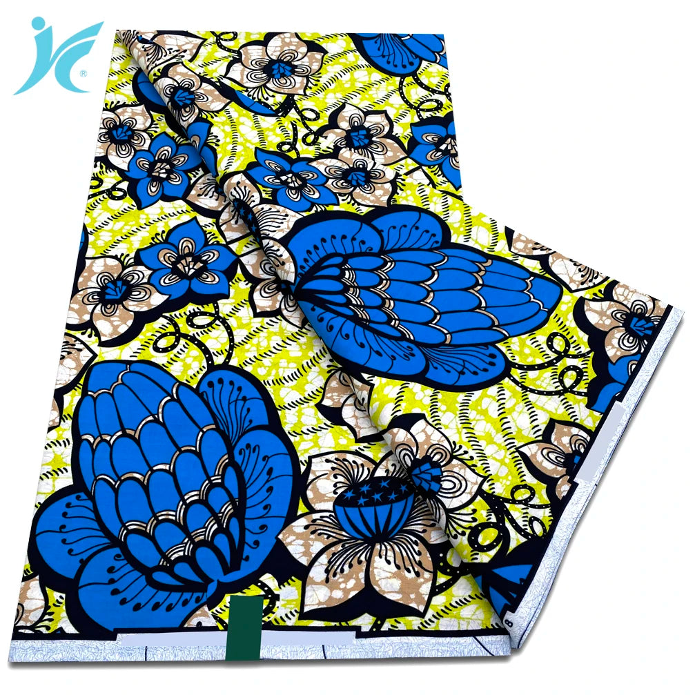 African Real Wax Prints Fabric Ankara Wax 100% Cotton Fabric Guaranteed Veritable Original Sewing Material