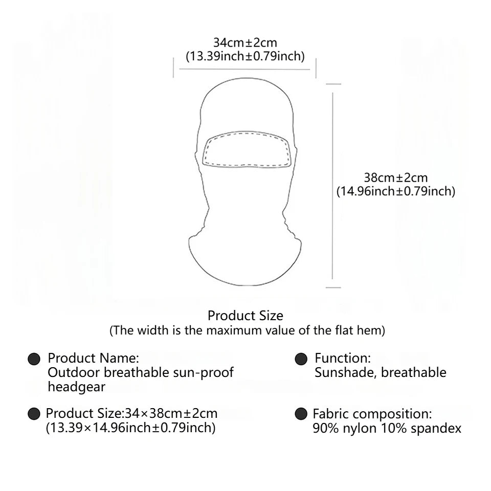 GTUBIKE Breathable Balaclava Hat High Elastic Motorcycle Full Face Mask Bicycle Ski Motorcycle Helmet Inner Cap Scarf Headgear
