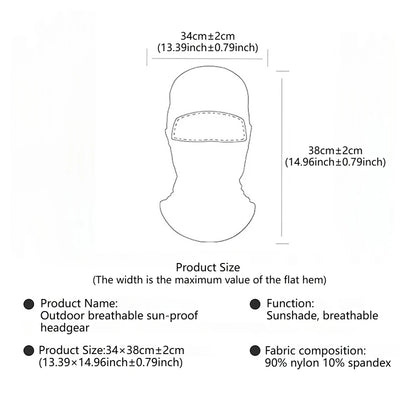 GTUBIKE Breathable Balaclava Hat High Elastic Motorcycle Full Face Mask Bicycle Ski Motorcycle Helmet Inner Cap Scarf Headgear