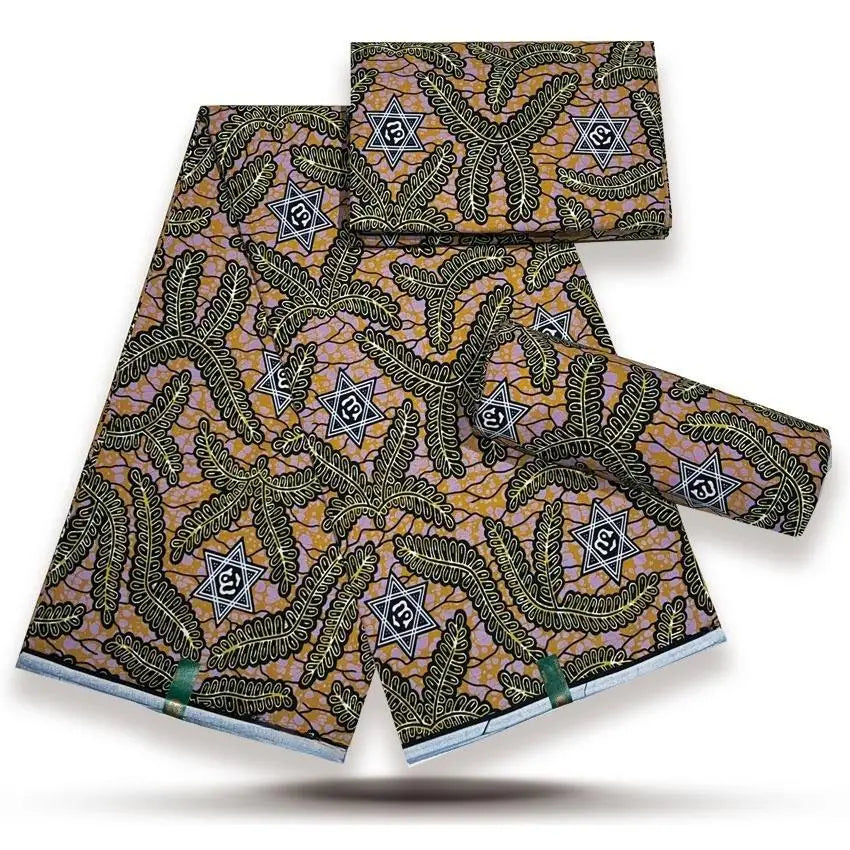 African Wax Fabric Lastest Prints Cotton Material High Quality Pagne Origin Real Ankara Gold Printed For Sewing Wedding Dress