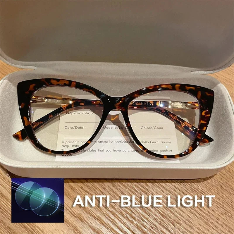 EYORA Fashionable Full Rim Cat Eye Reading Glasses Women Anti Blue Ray or Photochromic Progressive Prescription Optical Eyewear