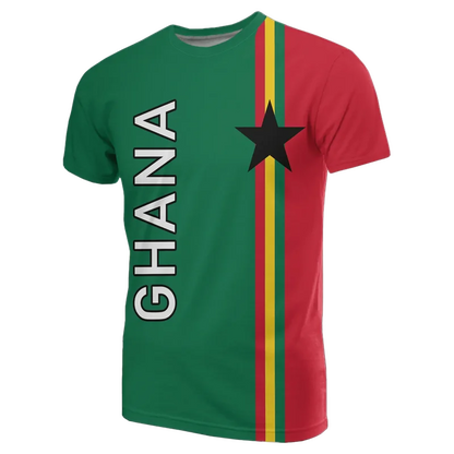 African Ghana T-shirt Fashion 3D Printed Coat Of Arms T Shirts For Men Casual Round Neck Tees Summer Sports Tops Short Sleeves