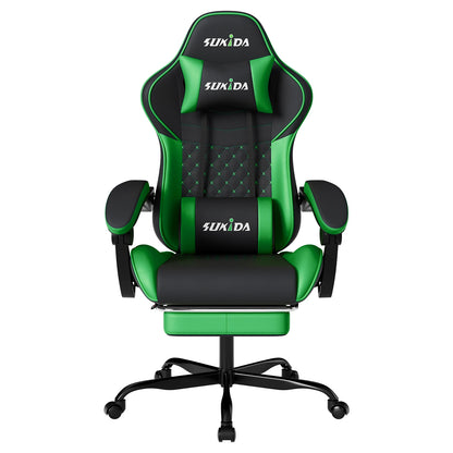 Ergonomic Gamer Chairs Computer Chair Gamer Chairs for Adults Massage Lumbar Support Swivel Height Adjustable Headrest Backrest