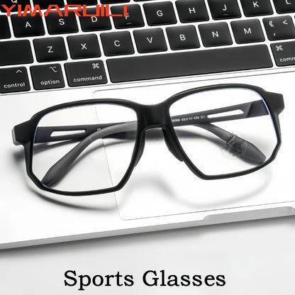 YIMARUILI New TR90 Men's Sports Cycling Glasses Ultra-light Fashion Big Size Optical Prescription Eyeglasses Frame Women HD-8068