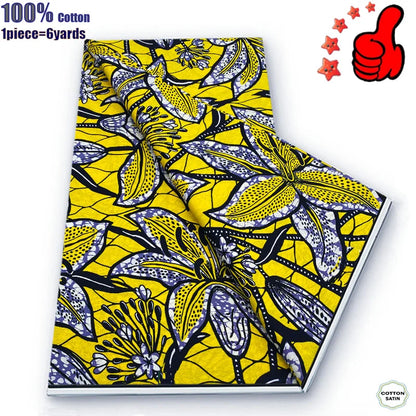 Guaranteed Veritable African Real Wax Prints Fabric Ghana Style Ankara Wax Tissu Pagne 100%Cotton Soft Design Nigeria Wax Fabric