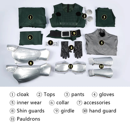 New Doom Cosplay Costume High Quality Green Cloak Mask Shoes Armor Set Men's Superhero Role Play Uniform Halloween Outfit Custom