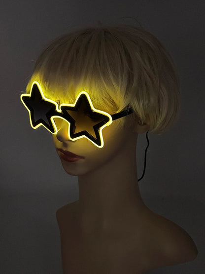 Cool glowing star shape glasses Led Light Up Star Glasses Glow In The Dark glasses for nightclub Birthday wedding party supplies