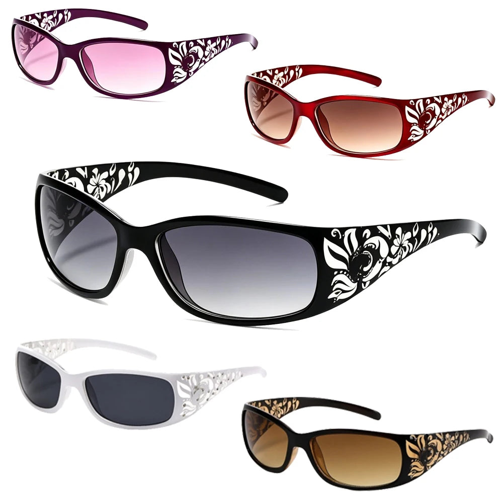 New Printed Diamond Studded Retro Cat Eye Women's Sunglasses Personalized And Trendy Outdoor Sun Protection Sunglasses