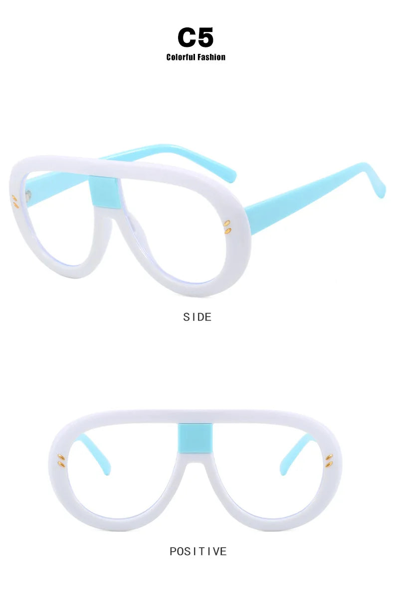 Luxury Myopia Glasses Men Women Anti Blue Light Nearsighted Eyeglasses Student Trendy Oversized Pilot Glasses Frame
