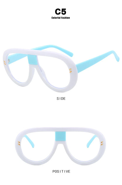 Luxury Myopia Glasses Men Women Anti Blue Light Nearsighted Eyeglasses Student Trendy Oversized Pilot Glasses Frame