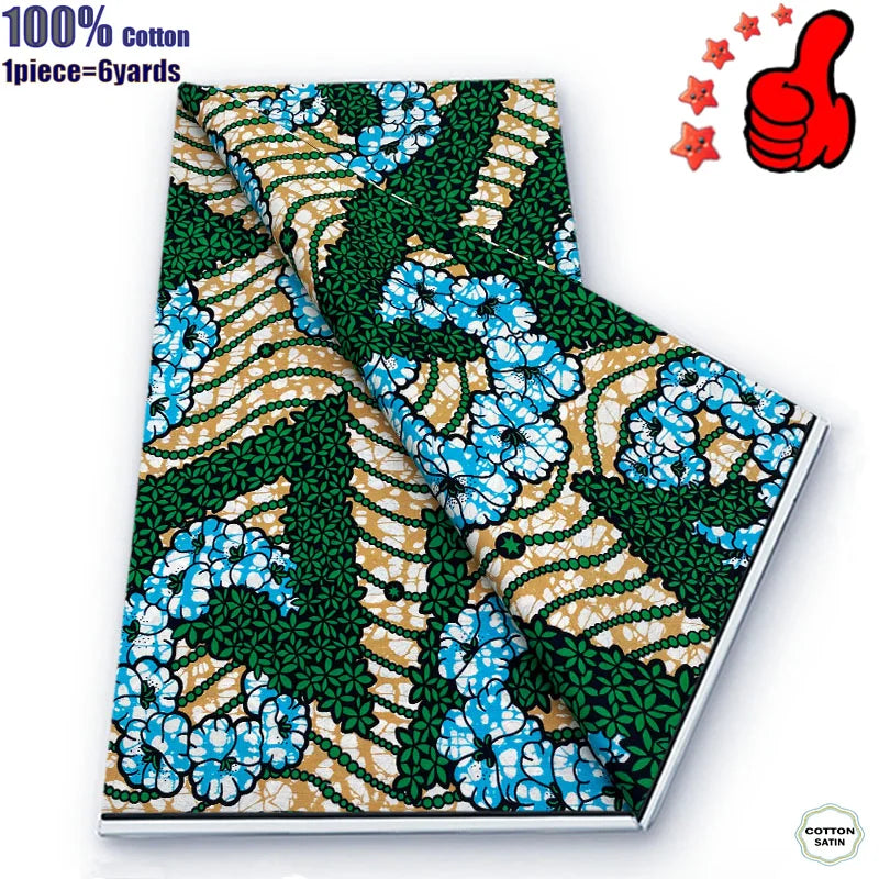 Guaranteed Veritable African Real Wax Prints Fabric Ghana Style Ankara Wax Tissu Pagne 100%Cotton Soft Design Nigeria Wax Fabric