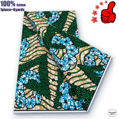 Guaranteed Veritable African Real Wax Prints Fabric Ghana Style Ankara Wax Tissu Pagne 100%Cotton Soft Design Nigeria Wax Fabric