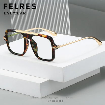 Large Square Anti Blue Light Reading Glasses Men Women Brand Design Finished Prescription Optical Glasses Customized Diopter