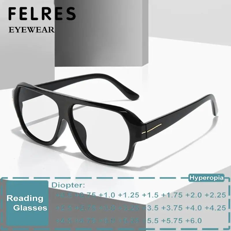 Men Women Anti-fatigue Eye Protection Reading Glasses Anti Blue Light Large Frame Square Designer Magnifiers Presbyopic Glasses