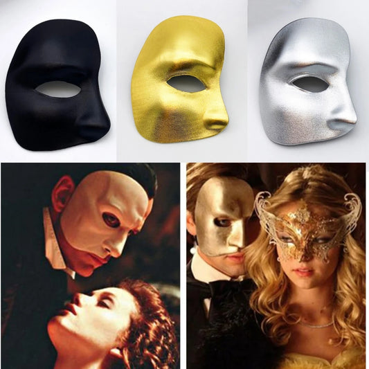 Half Face One-eyed Masquerade Mask Gold Silver Black Masquerade Party Dance Men Women Halloween Half Face Mask Decoration