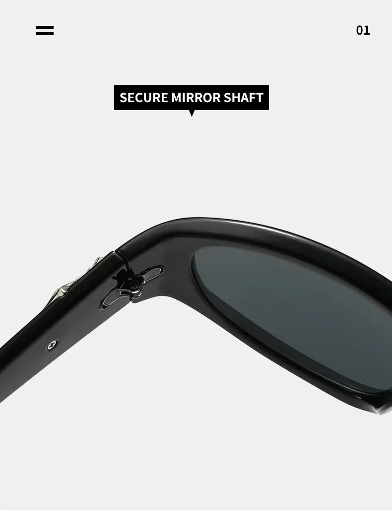 Y2K Fashion Cat Eye Sunglasses Women Men Luxury Brand Design Sun Glasses Popular Punk Hip Hop Rivet Star Eyeglasses Shades UV400