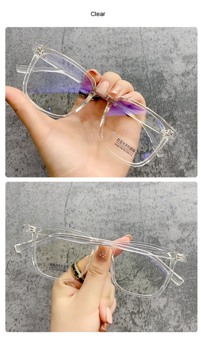 Square Transparent Men's Reading Glasses Vintage Frames Computer Blue Light Blocking TR90 Male Presbyopic Eyeglasses Leesbril +2