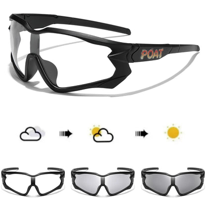 POAT Brand Photochromic Eyewear for Men Women MTB Bike Bicycle Cycling Fishing Running Glasses New Style Sunglasses Sports