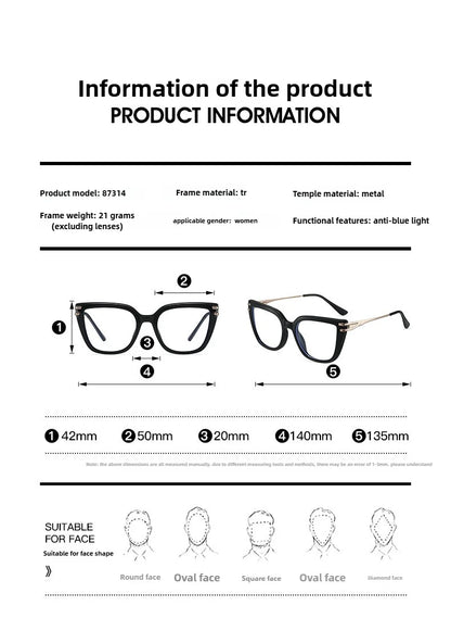 EYORA Currents Square Women Anti-Reflective Reading Glasses Anti Blue Light Myopia Eyewear Photochromic Prescription Eyewear