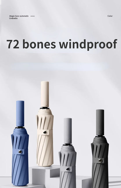 72 Bone Super Strong Windproof Automatic Folding Reinforced Large Rainproof Sun Protection   Women Men Umbrella