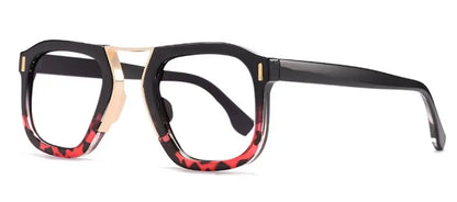 Fashion Reading Glasses Women Rivets Black Leopard Oversized Square Glasses Frame Anti Blue Light Far Sight Presbyopia Eyewear