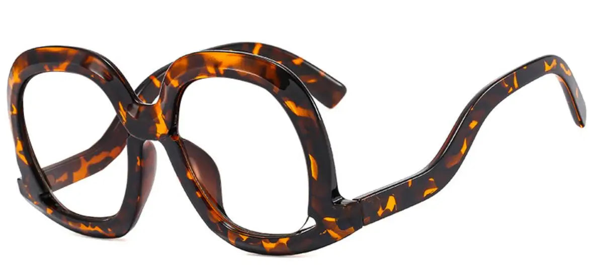 Fashion Unique Oval Blue Light Blocking Glasses Frame Women Large Colorful Gradient Eyeglasses Luxury Designer Reading Glasses